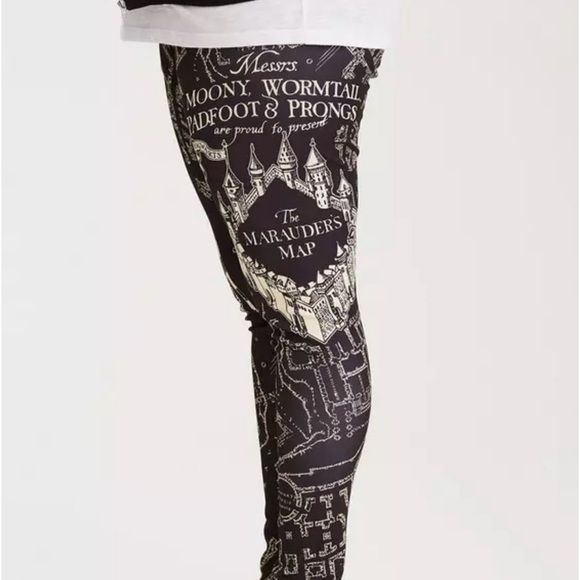New Harry Potter Marauder's Map Leggings Plus Size - Picture 3 of 6
